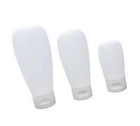 FONDOTIN 3 pièces Set de Flacons Rechargeables Silicone Bouteilles Vides Souples et Portables avec Bouchon à Bascule Contenant Voyage pour Lotion Cosmétique