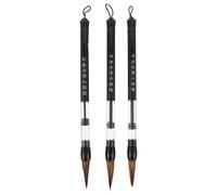 FONDOTIN 3 Pièces Set de Pinceaux Chinois pour Calligraphie Pinceaux à Encre Poils de Loup Absorbants Taille L, M pour Peinture et Écriture Artistique Fournitures de Peinture