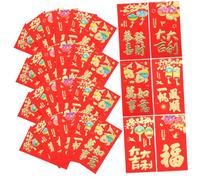FONDOTIN 30 Pièces Enveloppes Rouges Chinoises Longues Traditionnelles pour An Pochettes Hong Bao avec Motifs de Bénédiction et Fêtes