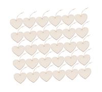 FONDOTIN 30 Pièces pendentifs de noël en Ornements décoration Petit Décorer Vide Bricolage Blancs Joyeux Pendentif pour Sapin de Noel Pendants de Noël étiquette en de Bambou