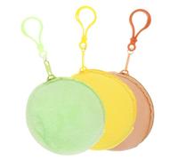 FONDOTIN 3pièces Mini Pouches Peluche Porte-clés pour Écouteurs à avec Boucle Accessoire Pratique Couleurs Vert Jaune Marron