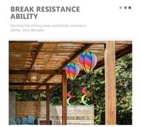 FONDOTIN 3pièces Moulin à Vent Spirale Forme Montgolfière Décoration Suspendue Pendentif Girouette Jardin