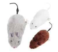 FONDOTIN 3pièces Souris à Remonter pour Chats De Jouets Interactifs Peluche Réaliste Stimule Le Jeu Et Sain pour Chats Intérieurs Et Amusement Collectif