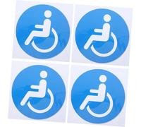 FONDOTIN 4 Pièces Autocollants pour Lot de Autocollants Adhésifs pour Signalisation de de Handicap Étanche et Visible pour Accessibilité
