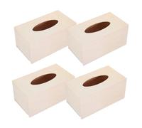 FONDOTIN 4 Pièces Boîte à Mouchoirs Vierge pour DIY Support Serviettes Décoratif Boîte à Mouchoirs Personnalisable pour Garçon Fille Matériau Artisanal Polyvalent Rangement Pratique pour