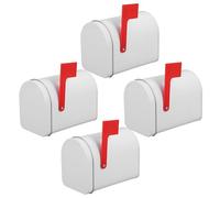 FONDOTIN 4 Pièces Boîte Aux Lettres Murale Étanche Mini Boîte Poste Extérieure avec Drapeau Relevé Organisateur de Courrier pour Échange de Cartes Saint-Valentin