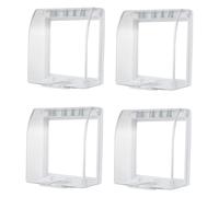 FONDOTIN 4 Pièces Boîte Étanche pour Prise Transparent Protection Éclaboussures pour Interrupteur Facile à Ouvrir Adaptée pour Maison et Salle de Bain