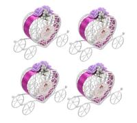 FONDOTIN 4 Pièces Boîtes Dragées Calèche Citrouille Métal Lot de Décor Européen Romantique Boîte à Bonbons pour Mariage Fête Halloween Décoration de Table