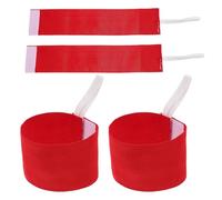 FONDOTIN 4 pièces Brassard Agent Sécurité Rouge Antidérapant avec Sangle Lot de Manches pour Activités Organisation et Parade Badge Vide Personnalisable pour Événements Sportifs