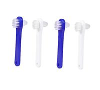 FONDOTIN 4 pièces Brosse à Dents pour Prothèses Dentaires Brossette Double Tête pour Nettoyage des Fausses Dents Blanches Bleues