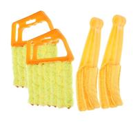 FONDOTIN 4 pièces Brosse pour Stores et Volets Réglables Orange Nettoyage Facile et Réutilisable Brosse Douce Poussière pour Entretien Volets et Climatiseurs