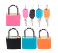 FONDOTIN 4 pièces Cadenas à Clé Couleur Lot de Cadenas Cuivre pour Casier Sport Sac à Dos Valise Serrure Sécurisée Compacte