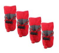FONDOTIN 4 pièces Chaussures Antidérapantes pour Chiens et Bottes Protectrices Imperméables pour Doublure Chaude Bottines Durables pour Promenade Extérieure