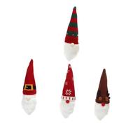 FONDOTIN 4 Pièces Couvre Bouteille de Vin Noël GNOME Tissu Décoration Festive Réutilisable pour Bouteille Dalcool Accessoire Original pour Fête