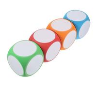 FONDOTIN 4 Pièces Dés Vierge Mousse Éffaçables à Sec Dés à DIY pour Jeux Éducatifs et Activités Ludiques Design Ergonomique et pour Enseignement et Amusement