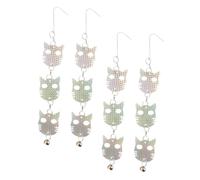 FONDOTIN 4 pièces Disques Effaroucheurs Oiseaux Réfléchissants Tête de Chat Double Face Rotatifs pour Jardin Balcon Extérieur Écologique