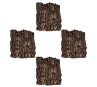 FONDOTIN 4 Pièces Écorce de Liège Marron pour Terrarium Reptiles, Facile à Nettoyer Organiser, Décoration Naturelle pour Habitat Serpent et Tortue Terrestre