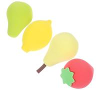 FONDOTIN 4 pièces Éponges Maquillage Portables Petits Accessoires Fond de Teint Souples et Usage Humide et Sec Motifs Poire Avocat Fraise
