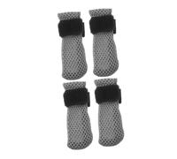 FONDOTIN 4 Pièces Kitten Socks Lot Breathable Feline Paw Covers Anti-Scratch Cat Claw Shoes for Bathing and Nail Clipping Adjustable Non-Slip Cat Bathing Boots