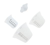 FONDOTIN 4 pièces Lot Tasses à Mesurer Silicone Graduées Kit Doseur de Cuisine Réutilisable Flexible et Facile à Nettoyer pour Lait et Cocktails Design Semi-transparent Ergonomique