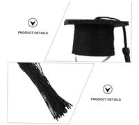 FONDOTIN 4 Pièces Mini Pet Bachelor Doctoral Hats with Tassels Adjustable Graduation Caps for Small Pets
