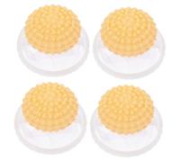 FONDOTIN 4 Pièces Piège en Peluche Dissolvant De Fourrure d'animaux pour Vêtements Boule De Rondelle Attrape-Cheveux à Lessive Épilateur pour Animaux De Compagnie De Lessive Jaune PP