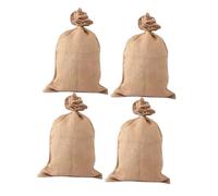 FONDOTIN 4 pièces Sacs Toile de Jute Vintage Lot pour Stockage Pommes de Terre Transport Agricole Réutilisable Sacs Résistants pour des Inondations et Jardinage