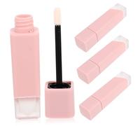FONDOTIN 4 pièces Tubes à Gloss à Lèvres Réutilisables Plastique Transparent Conteneurs Rechargeables pour Cosmétiques Femmes Flacons Légers et Solides pour DIY