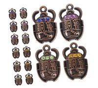 FONDOTIN 48 Pièces Scarab Charms Ancient Egyptian Pendant With Rhinestone Inlay For DIY Jewelry Making Lightweight Animal Charms For Bracelets And Necklaces