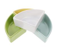 FONDOTIN 4pièces Bol Céramique pour Rongeurs Mangeoire pour Hamster Et Résistante Aux Morsures Antidérapante pour Nourriture Et Eau Blanc Bleu Vert Jaune