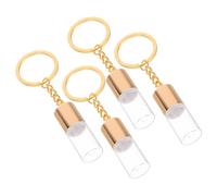 FONDOTIN 4pièces Bouteille De Parfum Verre Vide Porte-clés Décoratif Verre Transparent Lot De Mini Cylindriques Pour Voyages Pour Huiles Essentielles Ou Bouteilles à Souhaits