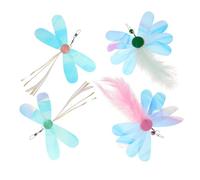 FONDOTIN 4pièces Lot de Têtes De Plumes Scintillantes pour Chats Recharges Pointes De Taquin à Moustaches Embouts De Rechange Interactifs pour Chaton