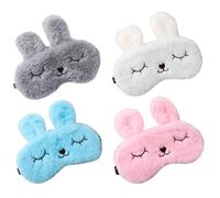 FONDOTIN 4pièces Masques Pour Yeux De Sommeil Avec Motifs De Dessins Animés Bandeaux Pour Sieste Et Ombrage Lot De Couleurs Assorties