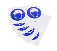 FONDOTIN 5 feuilles Autocollants de Sécurité Casque Obligatoire Résistants Aux Intempéries Autocollants Avertissement pour Machines et Chantiers pour Lieux de Travail Lot