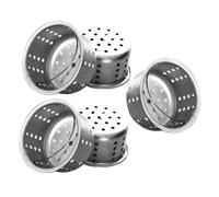 FONDOTIN 5 pièces Filtre Vidange Évier INOX avec Poignée Panier Crépine pour Évier Cuisine et Salle de Bain Anti-Cheveux et Débris Lot Facile à Nettoyer