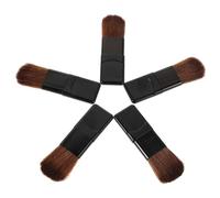 FONDOTIN 5 pièces Set de Pinceaux Mini Plats pour Blush et Fond de Teint Applicateurs Portables Fibres Fines pour Maquillage Précis et Naturel