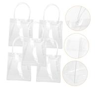 FONDOTIN 5 Pièces Transparent Gift Bags With Button Closure Wine Bottle And Household Packaging Bags Reusable