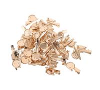 FONDOTIN 50 Pièces Supports Ronds pour Broches DIY en Métal Doré avec Pince Bec de Canard 35 MM Base pour Épingles à Broche Accessoires Création Loisirs Créatifs Polyvalents
