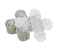 FONDOTIN 50pièces Caissettes à Chocolat Papier Décoratives Pour Truffes Support De Avec Design Dentelle Pour Et Argenté