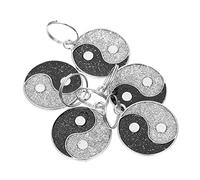 FONDOTIN 5pièces Plaques Identification Rondes pour Animaux De Compagnie Médaille Personnalisée avec Nom Et Numéro De Téléphone Design Élégant pour Chiens Et