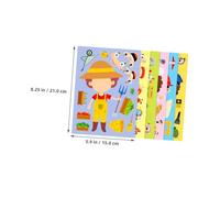 FONDOTIN 6 Ensembles Dautocollants Puzzle Métier Éducatif pour Garçon Fille Kit DIY Interactif de Déguisement Professionnel Coloré pour Activités Familiales et Scolaires