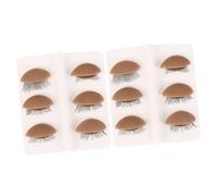 FONDOTIN 6 paires Modèle de Paupières Silicone Amovible pour Tête Mannequin Kit Pratique Maquillage Réaliste et Facile à Nettoyer Remplacement Simple pour Entraînement Extensions Cils