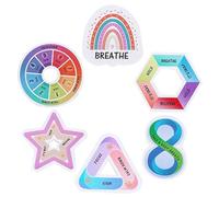 FONDOTIN 6 pièces Autocollants Sensoriels Texturés Anti-anxiété pour Doigts Calme et Adhesifs Couleurs Vives pour Adolescents et Adultes