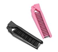 FONDOTIN 6 pièces Lot de Peignes Pliants Antistatiques Résistants Haute Température Double Tête Mini Format Portable pour Voyage et Coiffure Noirs et Roses