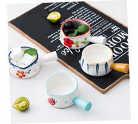FONDOTIN 6 pièces Lot de Petits Pichets Céramique pour Sauce et Lait avec Anse Mini Pots Multicolores pour Café Sirop et Service Déjeuner