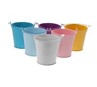 FONDOTIN 6 Pièces Mini Seau Métal Petit Seau Fer Blanc Contenant à Fleur Accessoire Photo Décoration De Jardin Multifonction