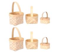 FONDOTIN 6 Pièces Panier à copeaux de bois tressé petit panier tissé décoratif tissé à la main Khaki