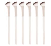 FONDOTIN 6 Pièces Pinceau Biseauté Éventail pour Contour du Nez, Design Incliné, Nylon et Plastique, Application Polyvalente pour Maquillage Professionnel et Mise en Lumière du Visage