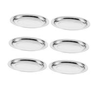 FONDOTIN 6 Pièces Plateau de Service Inox Grandes Assiettes Buffet Polyvalentes pour Viandes Desserts et Poissons Plateau Métallique pour Cuisine et Réceptions