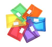 FONDOTIN 6 pièces Pochette Plastique Transparent avec Bouton Pression Dossier Étanche et Résistant Aux Déchirures pour Rangement Bureau École et Maison Pochettes Multicolores avec